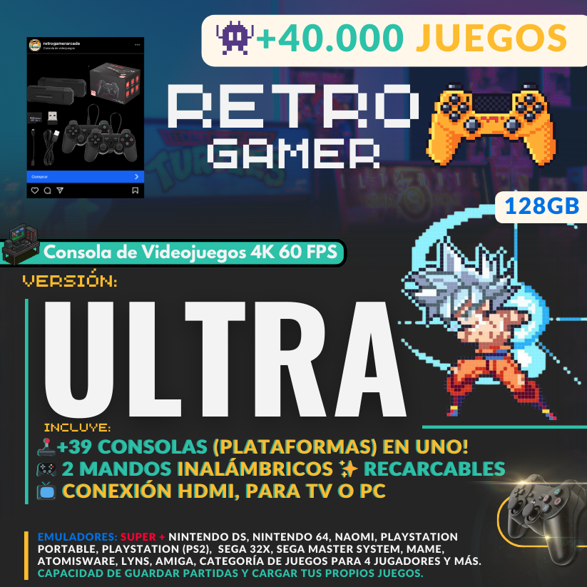 Consola de videojuegos RetroGamer® para TV o PC