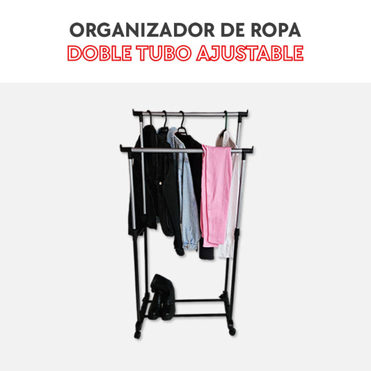 Organizador de ropa doble tubo ajustable